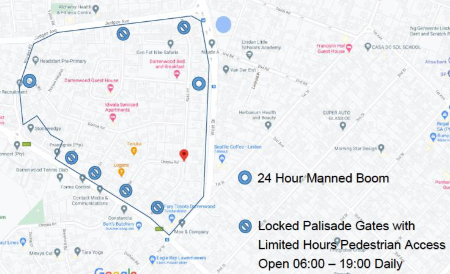 Darrenwood Road Closure Map